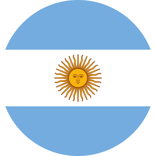 Flag of Argentina in a circle design.