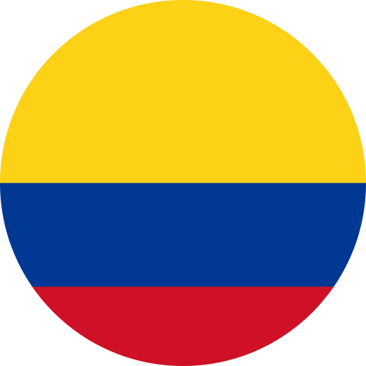 Flag of Colombia in a circle design.