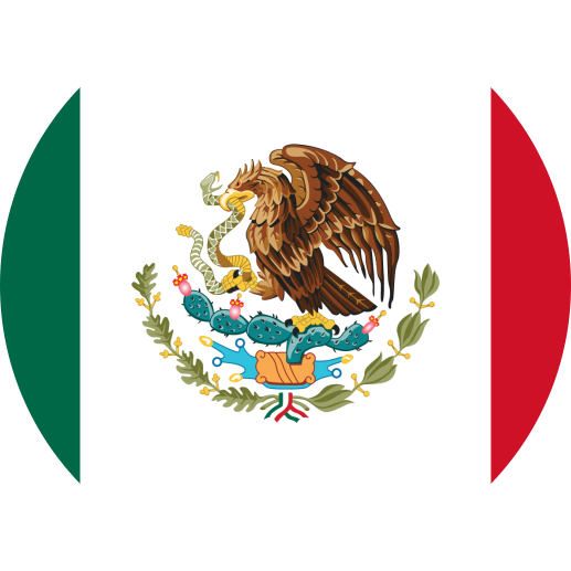 Flag of Mexico in a circle design.