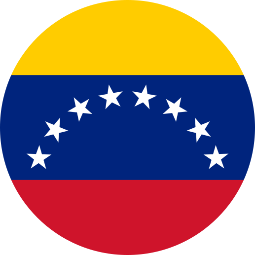 Flag of Venezuela in a circle design.