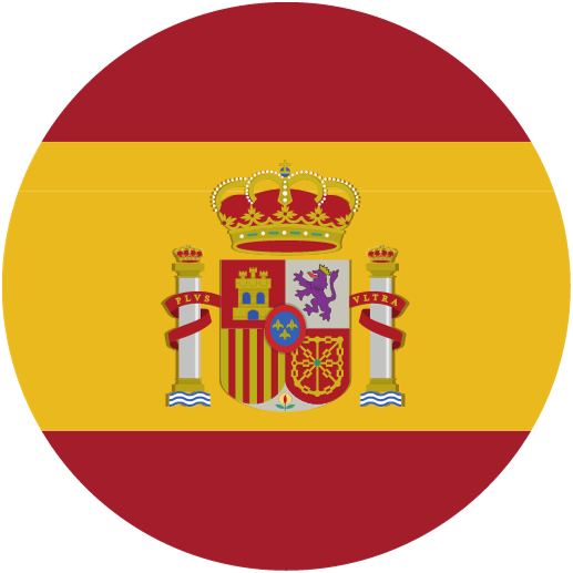 Flag of Spain in a circle design.