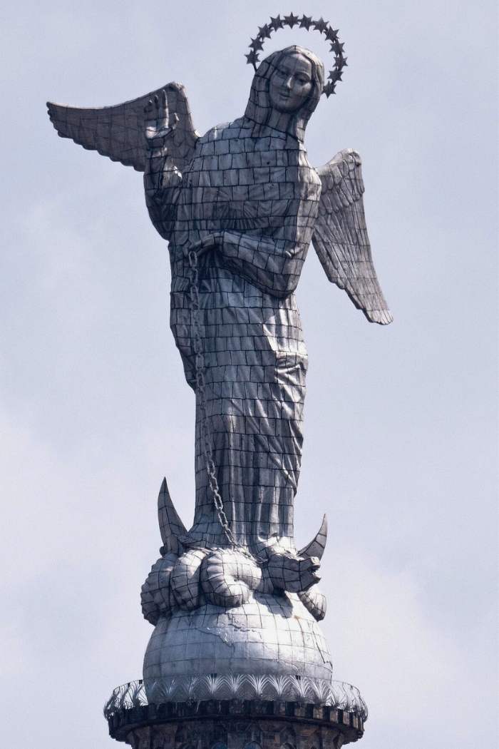 Close up of El Panecillo Statue in Quito, Pichincha, Ecuador, one of the best cities in Ecuador for expats to live.